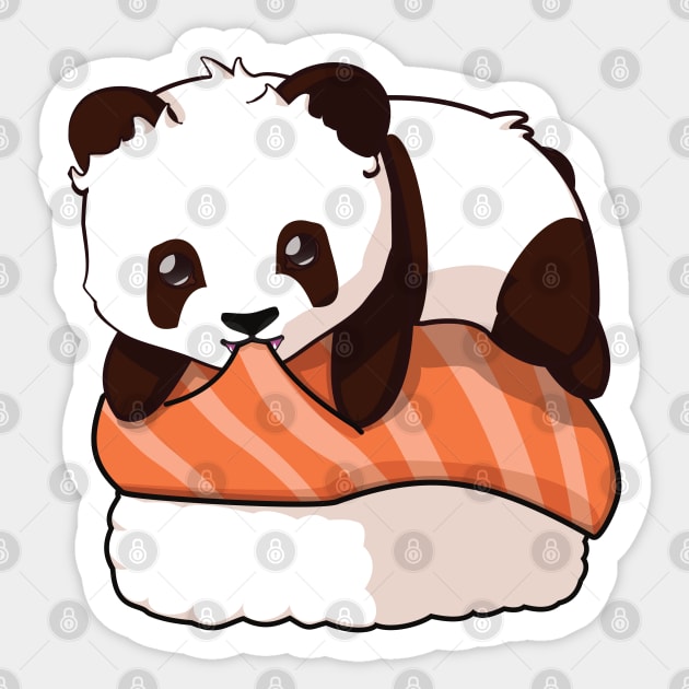 Panda Salmon Sushi Sticker by Myanko